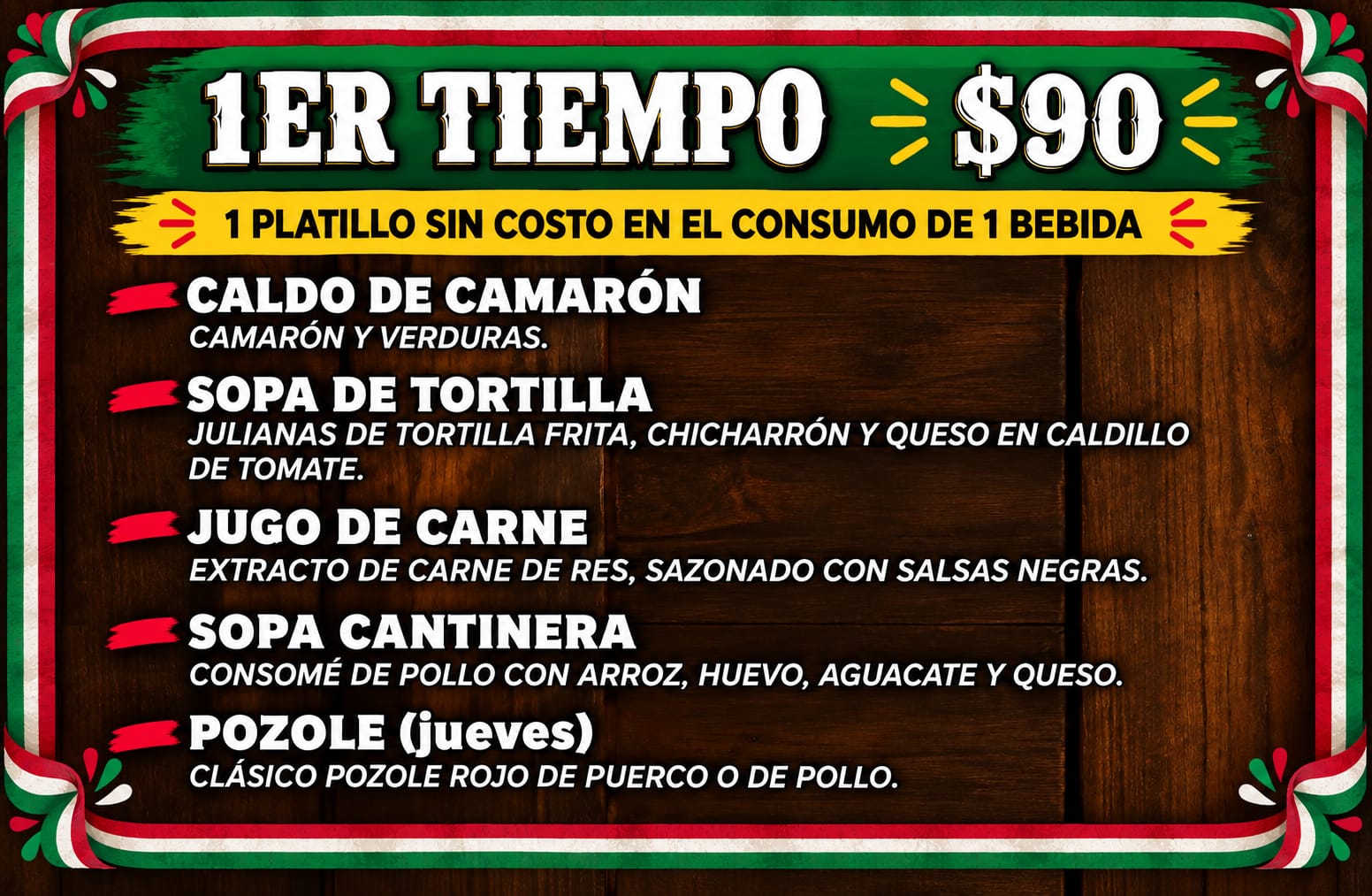 Menú - 1er Tiempo