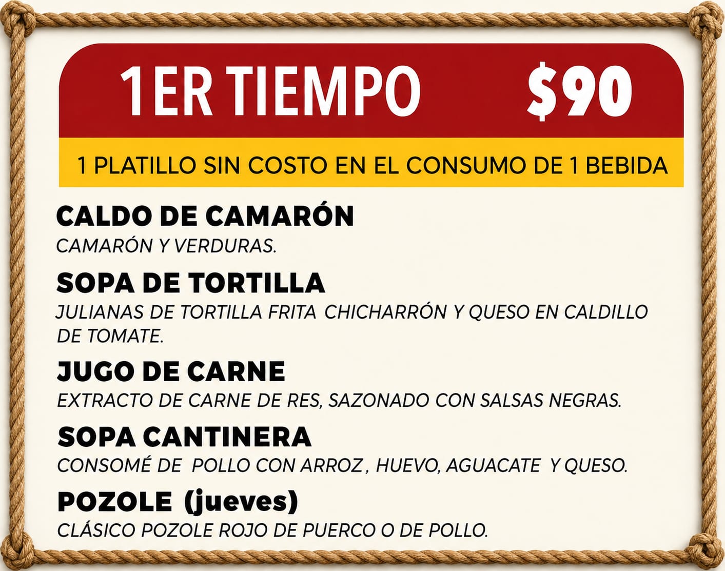 Menú - 1er Tiempo