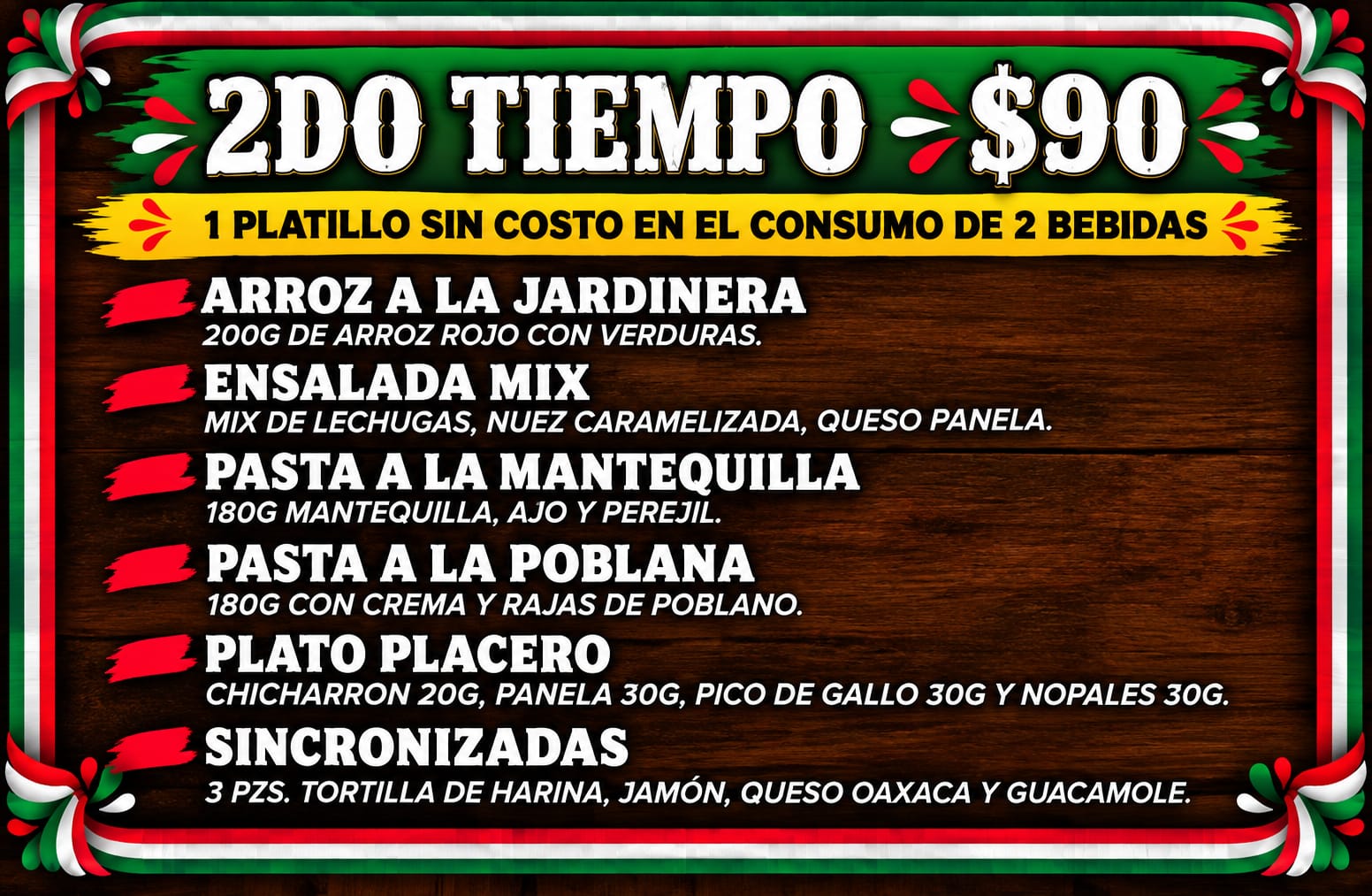 Menú - 2do Tiempo