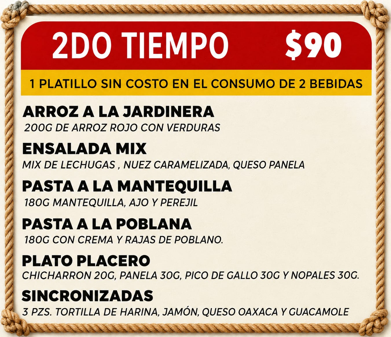 Menú - 2do Tiempo