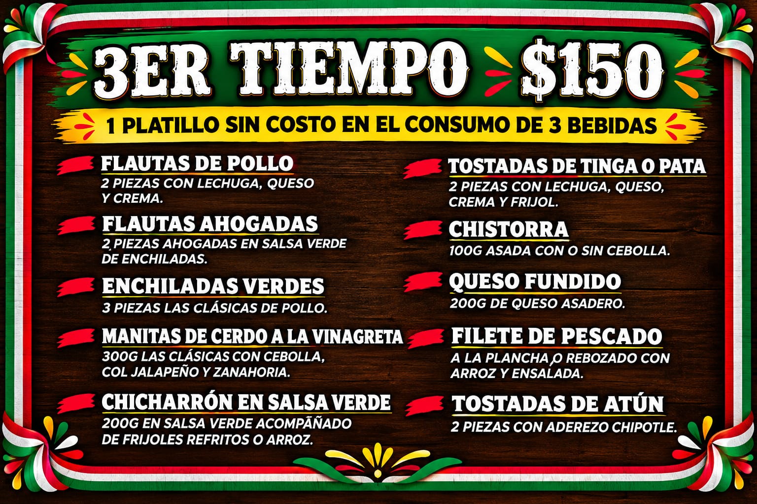 Menú - 3er Tiempo