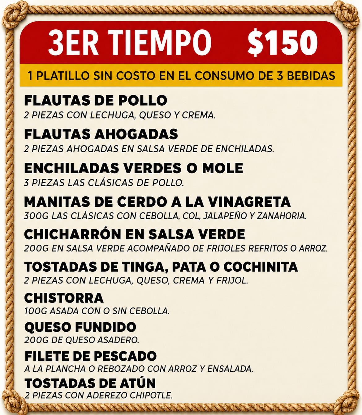Menú - 3er Tiempo