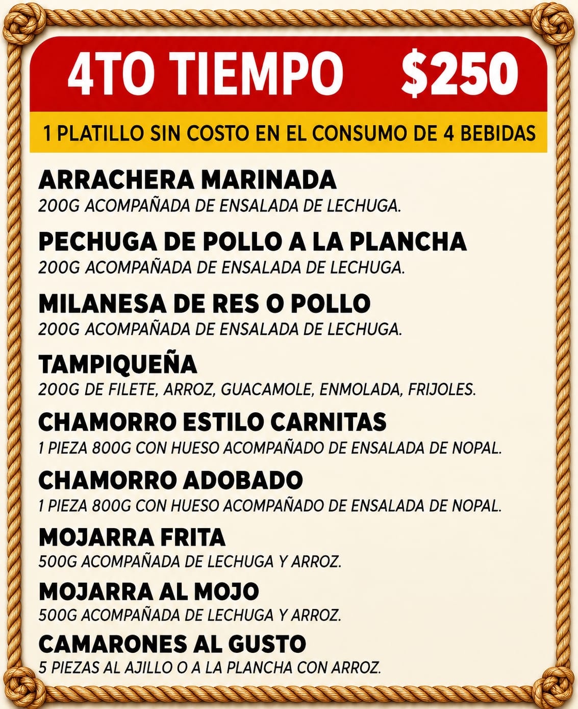 Menú - 4to Tiempo