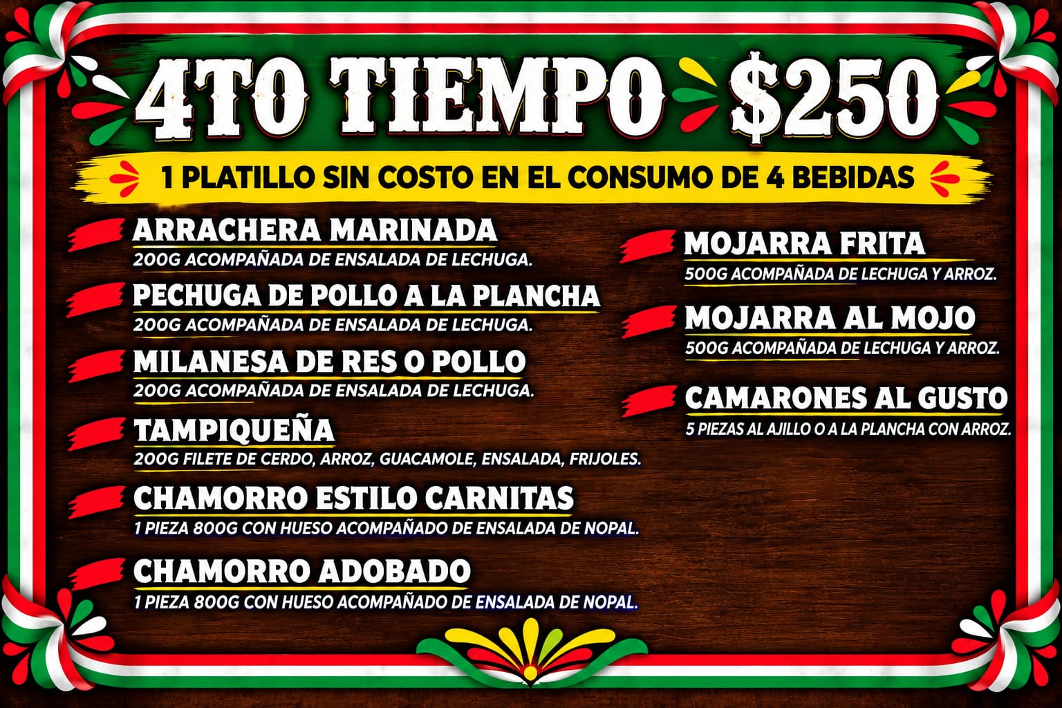 Menú - 4to Tiempo