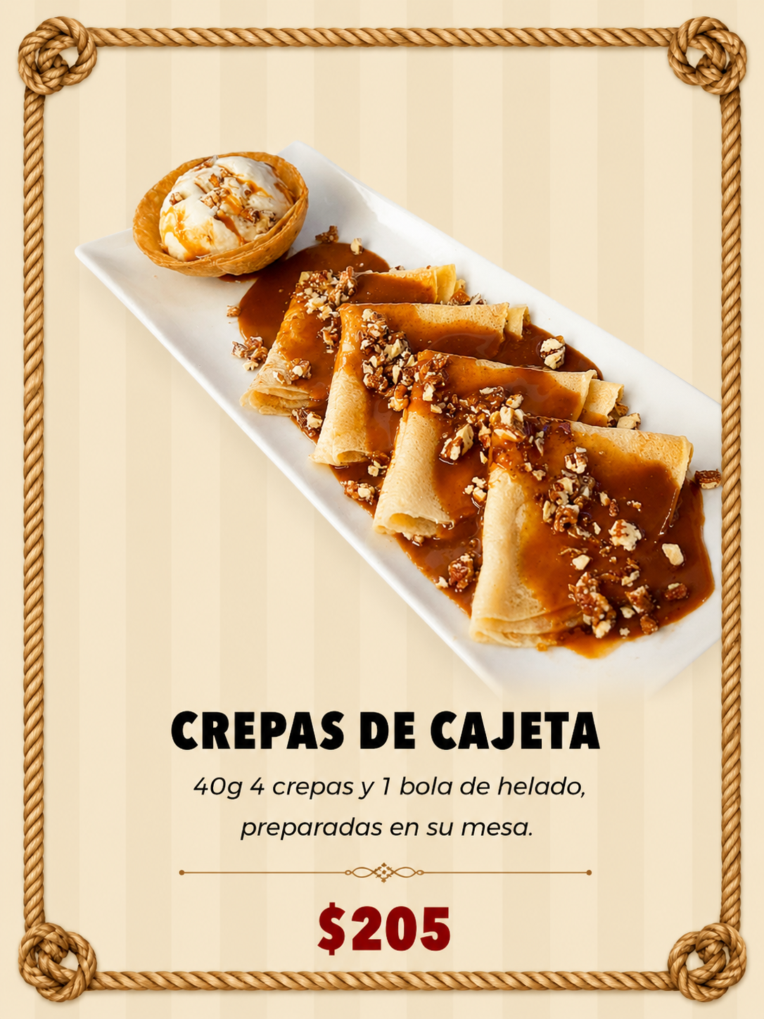 Postres - Crepas de Cajeta