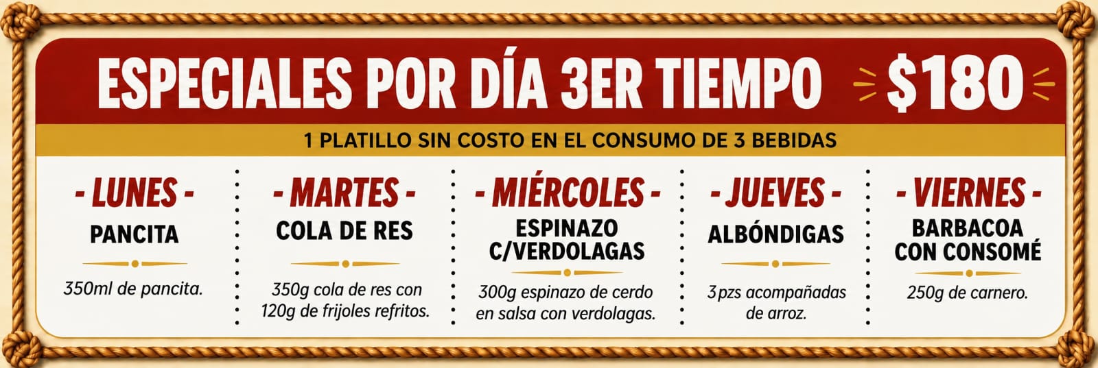 Menú - Especiales