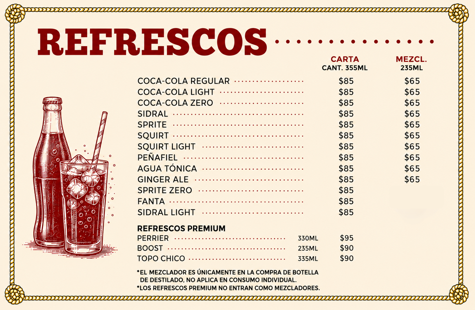 Menú - Refrescos