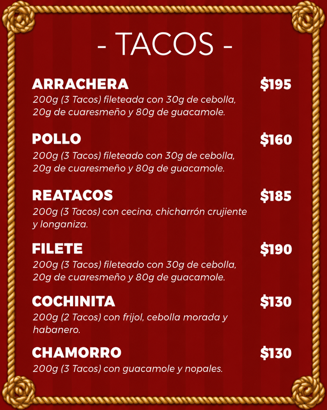 Carta - Tacos