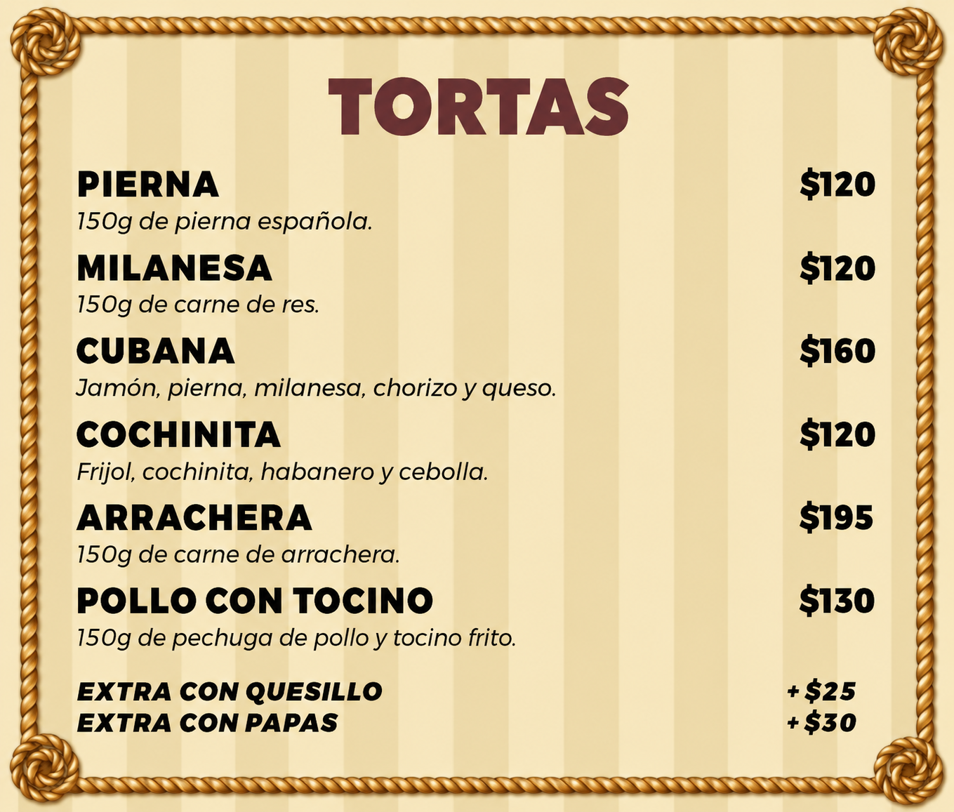 Carta - Tortas